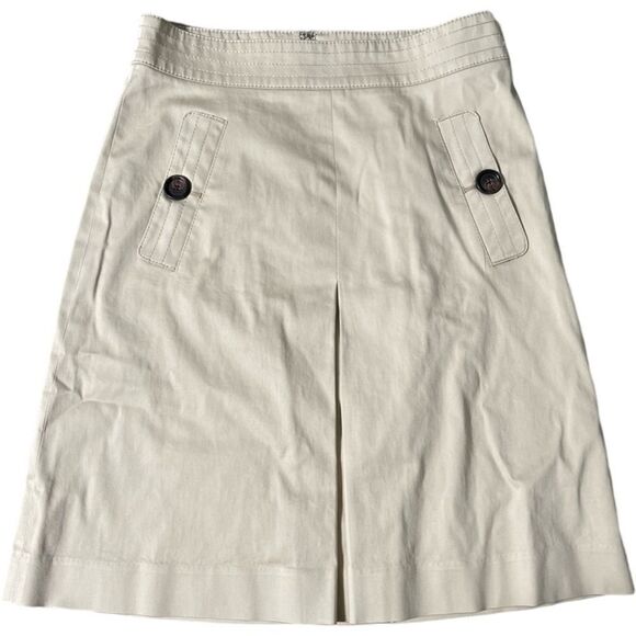 Super cute Preppy Split skirt khaki beige Banana Republic Sz 4 - Picture 1 of 11